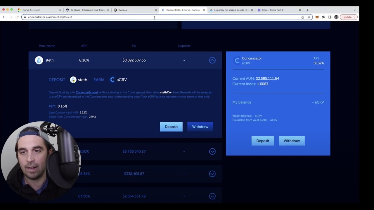 Curve stETH-ETH liquidity pool interface