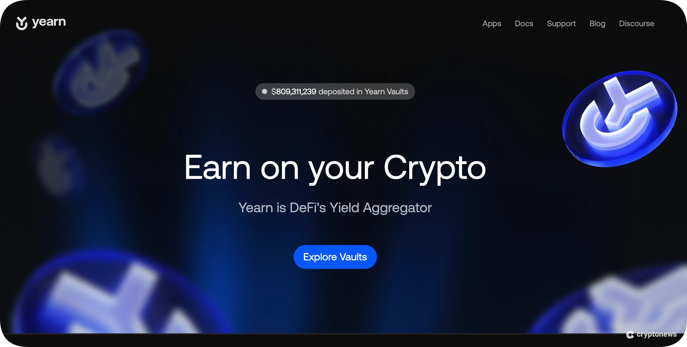 Yearn Finance stETH vault interface 2025